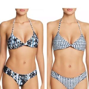 Lucky Brand on the grid Rev Bralette Bikini Large